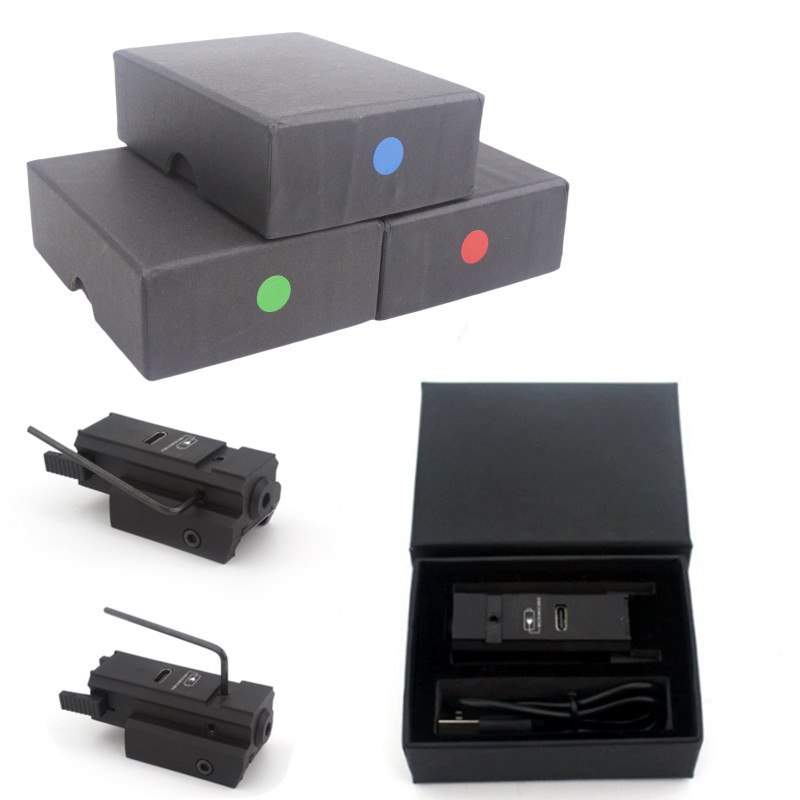 Industrial Laser Pointer - เลเซอร์คอลลิเมเตอร์แบบยุทธวิธีขนาดเล็ก ชาร์จผ่าน USB สีเขียวแดง สำหรับรางปิคาตินนี่ขนาด 11
