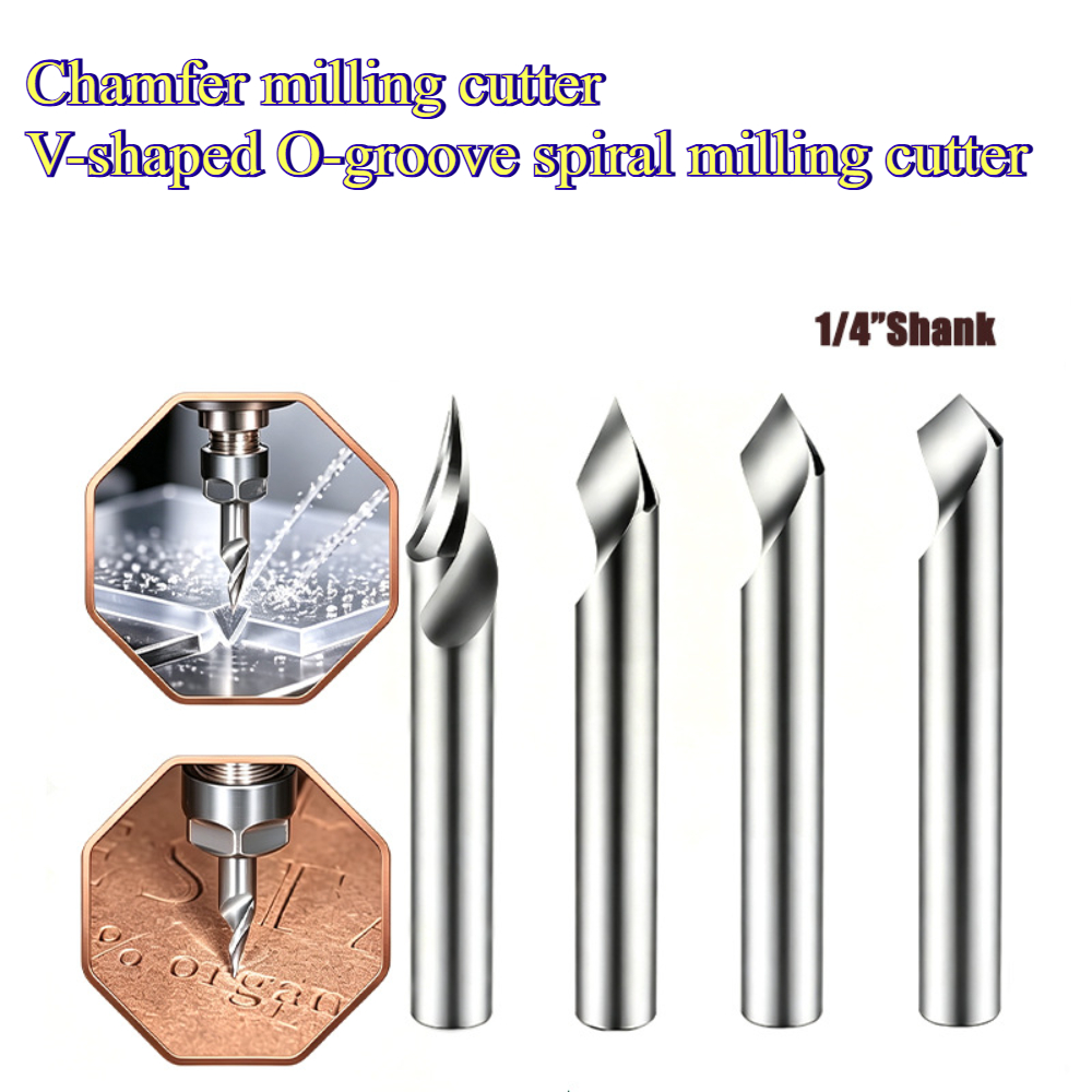 Cnc Router Bit - ดอกกัด CNC แบบเกลียวรูปตัว V ก้าน 1/4