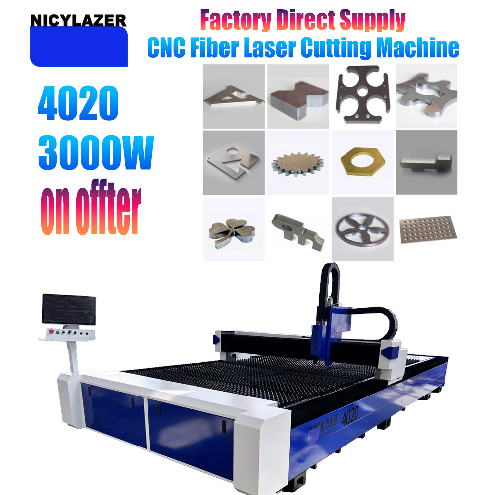 Industrial Laser Cutters - เครื่องตัดไฟเบอร์เลเซอร์ NICYLAZER CNC 3000W 4020 สำหรับตัดโลหะแผ่นเหล็ก