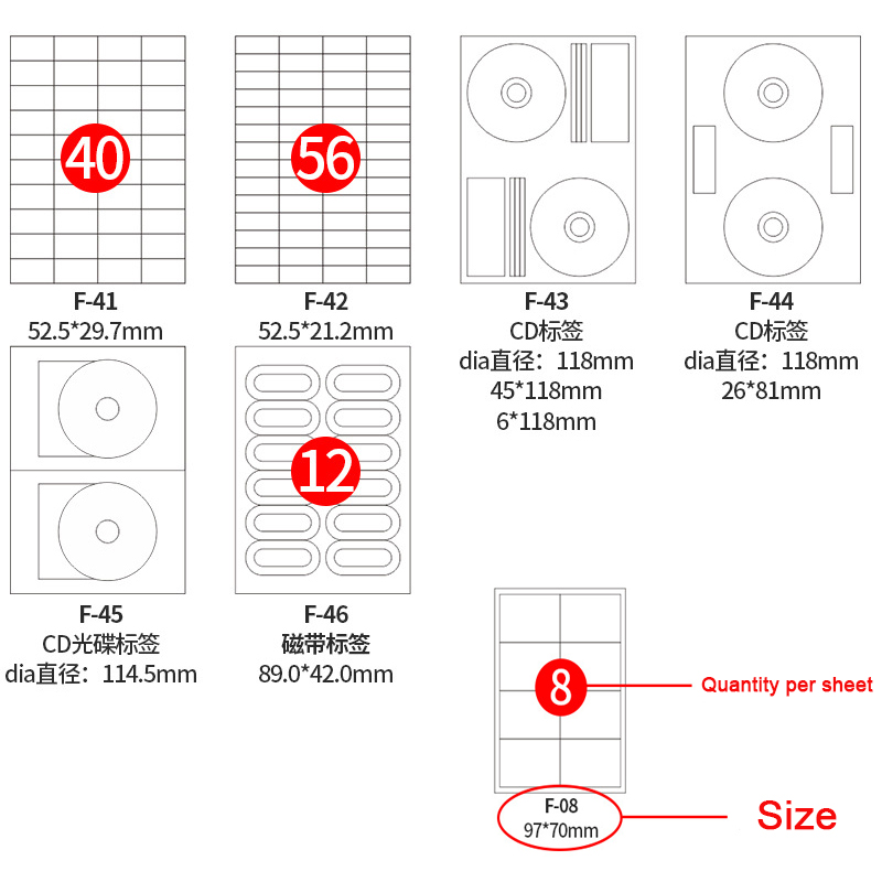 42 ขนาดBlankสติกเกอร์ป้ายกาวA4 - Industrial Laser Printer บทวิจารณ์และราคา