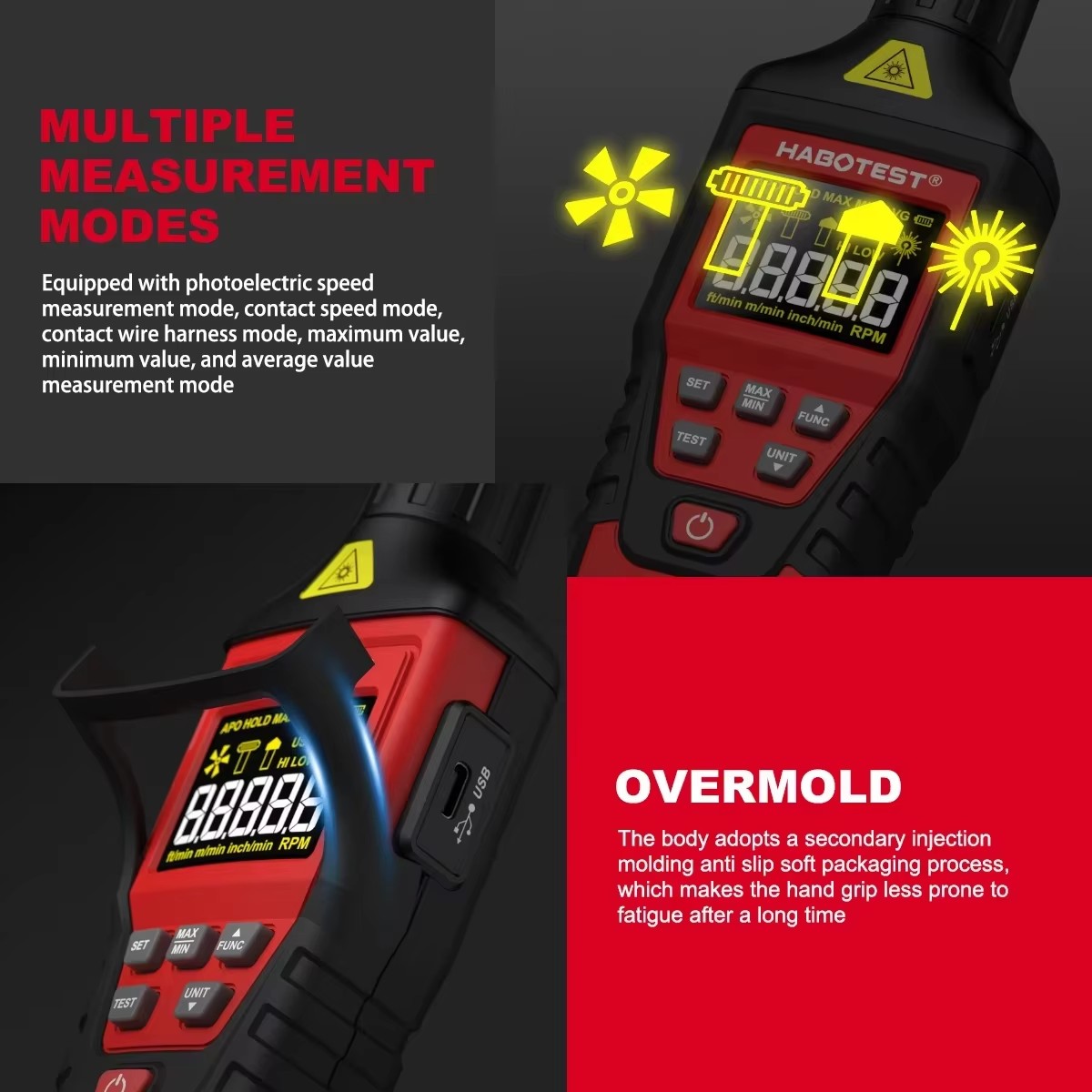 HABOTEST HT671 เครื่องวัดความเ - Industrial Laser Tachometer บทวิจารณ์และราคา