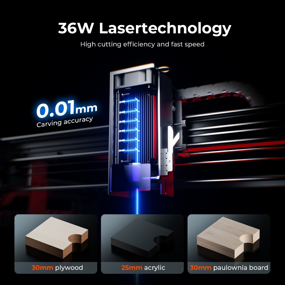 ACMER S2 PRO 36W/48W เครื่องแก - Laser Engraving Software บทวิจารณ์และราคา
