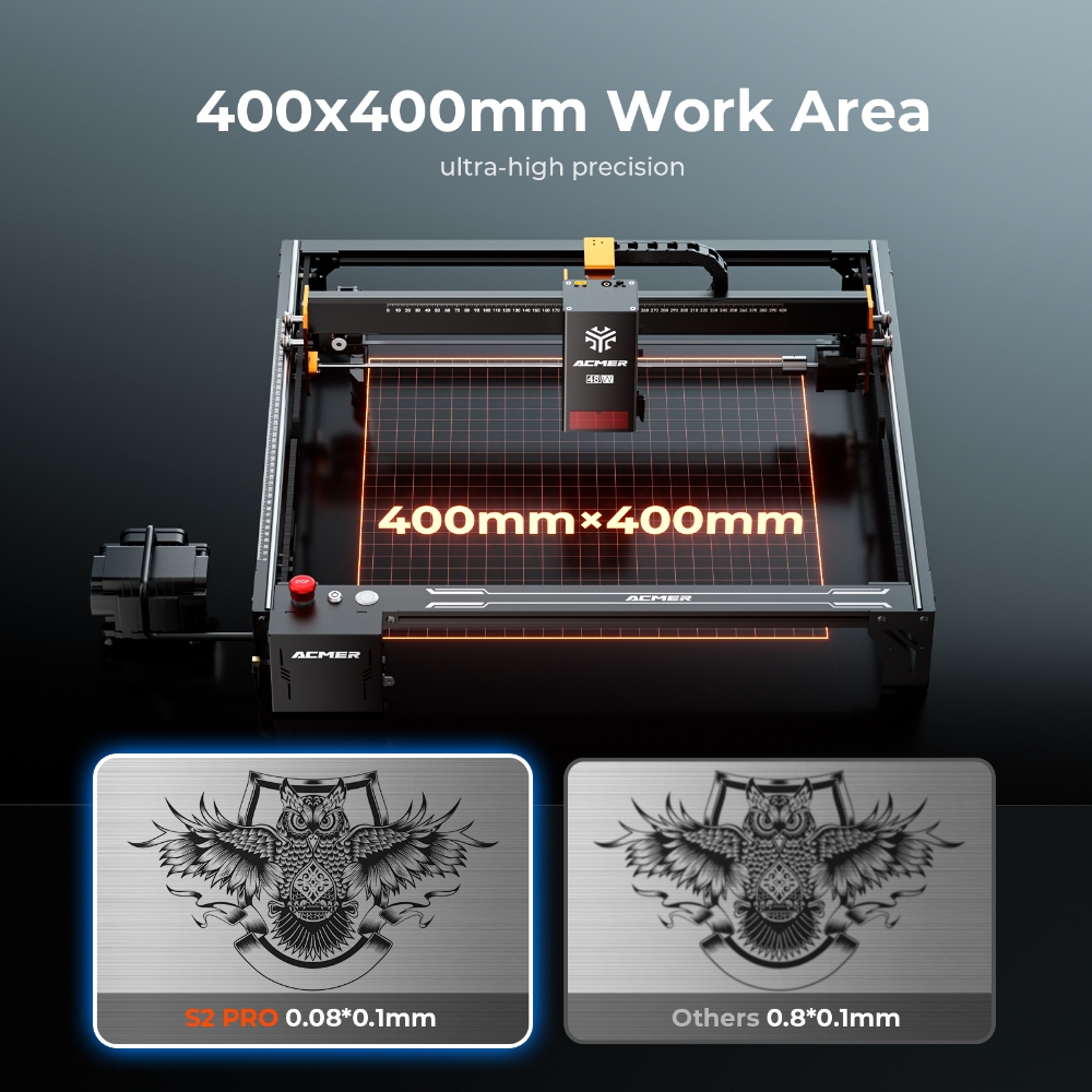 ACMER S2 PRO 36W/48W เครื่องแก - Laser Engraving Software บทวิจารณ์และราคา